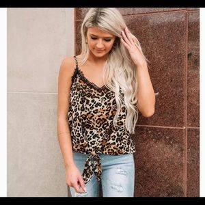 BLU PEPPER Leopard Print Tank Size M